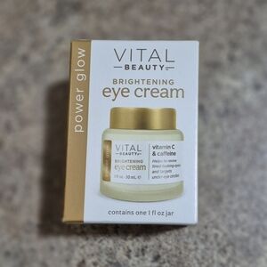 NEW Vital Beauty Brightening Eye Cream Power Glow Vitamin C & Caffeine 1 Fl Oz